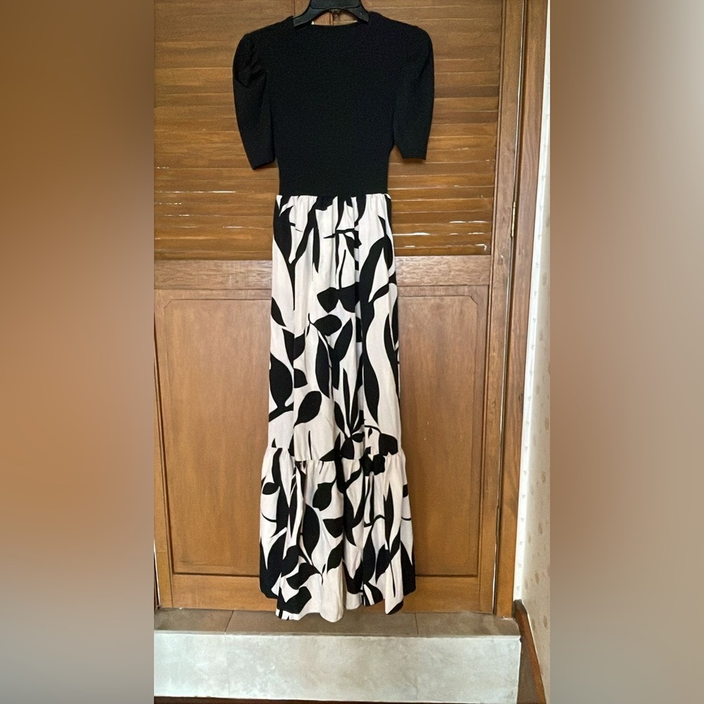 SHEIN Black and Cream Maxi Dress